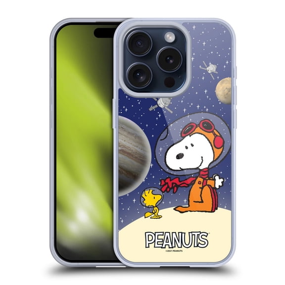 Head Case Designs Peanuts Secrets Of Apollo 10 Top Of The Moon Soft Gel Case for Apple iPhone 15 Pro