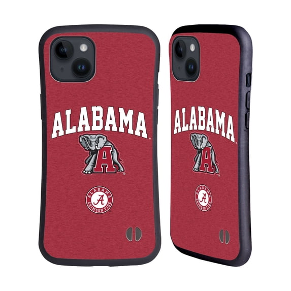 Head Case Designs Officially Licensed University Of Alabama UA The University Of Alabama Campus Logotype Hybrid Case Compatible with Apple iPhone 15 Plus