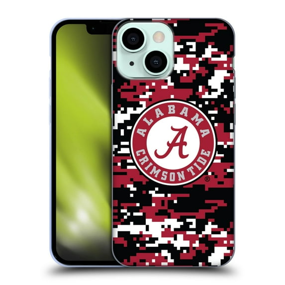 Head Case Designs Officially Licensed University Of Alabama UA The University Of Alabama Digital Camouflage Soft Gel Case Compatible with Apple iPhone 13 Mini