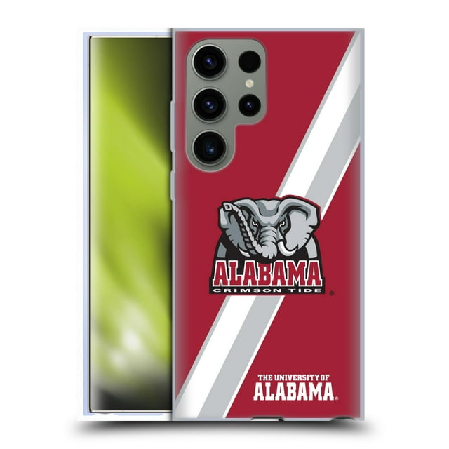 Head Case Designs Officially Licensed University Of Alabama UA The University Of Alabama Stripes Soft Gel Case Compatible with Samsung Galaxy S23 Ultra 5G