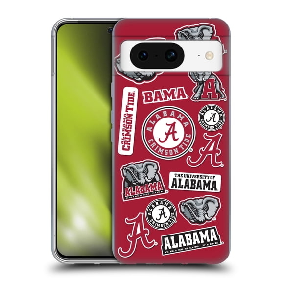 Head Case Designs Officially Licensed University Of Alabama UA The University Of Alabama Art Collage Soft Gel Case Compatible with Google Pixel 8