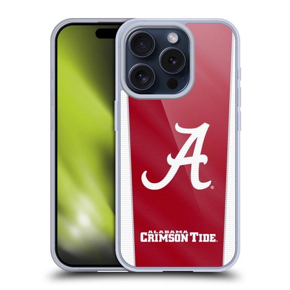 Head Case Designs Officially Licensed University Of Alabama UA The University Of Alabama Banner Soft Gel Case Compatible with Apple iPhone 15 Pro