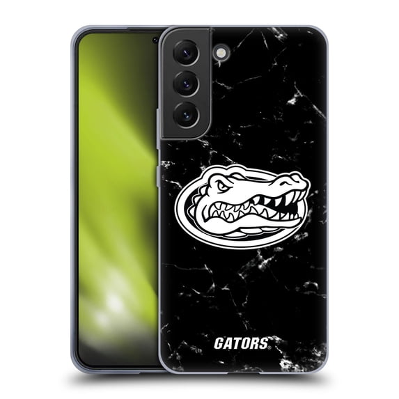 Head Case Designs Officially Licensed University Of Florida UF University Of Florida Black And White Marble Soft Gel Case Compatible with Samsung Galaxy S22+ 5G