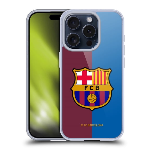 Head Case Designs FC Barcelona 2024/25 Crest Kit Home Soft Gel Case for Apple iPhone 15 Pro