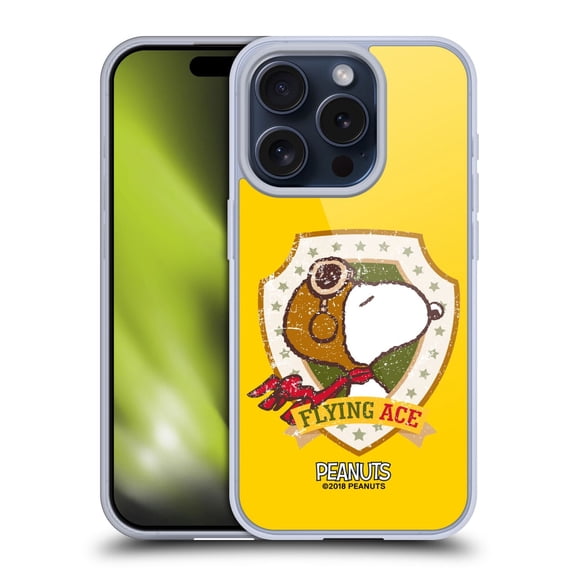 Head Case Designs Peanuts The Many Faces Of Snoopy Flying Ace Soft Gel Case for Apple iPhone 15 Pro