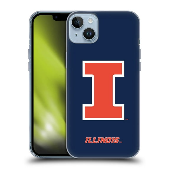 Head Case Designs Officially Licensed University Of Illinois U Of I University Of Illinois Plain Soft Gel Case Compatible with Apple iPhone 14 Plus