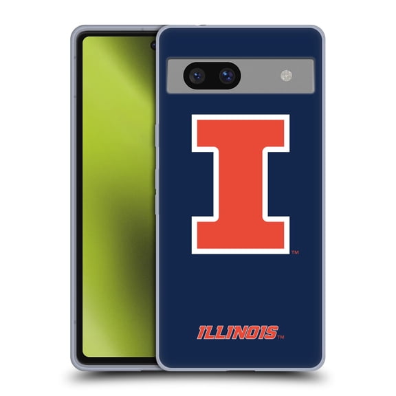 Head Case Designs Officially Licensed University Of Illinois U Of I University Of Illinois Plain Soft Gel Case Compatible with Google Pixel 7a