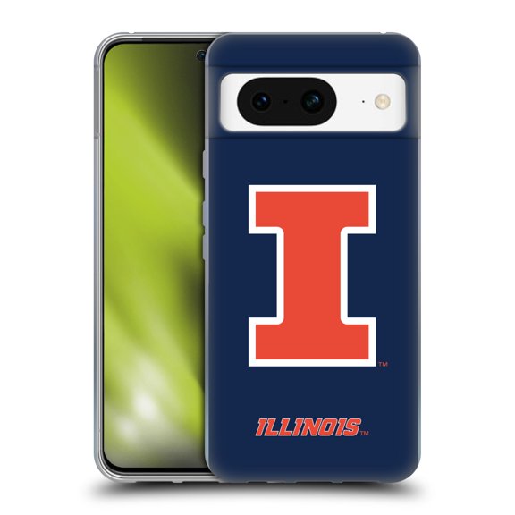 Head Case Designs Officially Licensed University Of Illinois U Of I University Of Illinois Plain Soft Gel Case Compatible with Google Pixel 8
