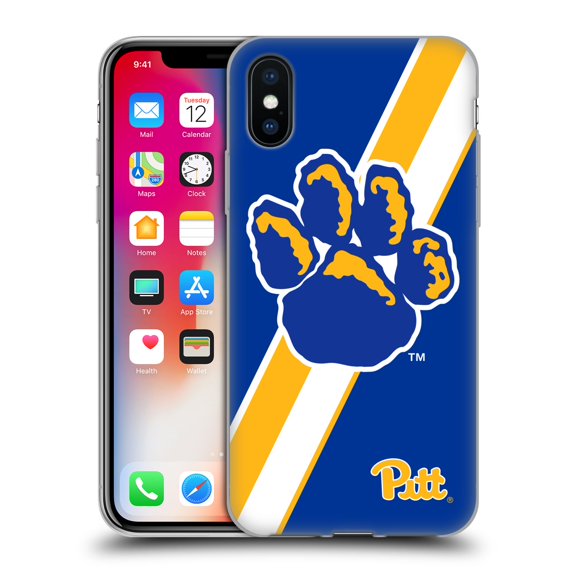 Head Case Designs Officially Licensed University Of Pittsburgh University Of Pittsburgh Stripes Soft Gel Case Compatible with Apple iPhone X / iPhone XS