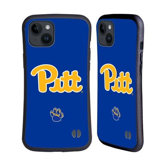 Head Case Designs Officially Licensed University Of Pittsburgh University Of Pittsburgh Plain Hybrid Case Compatible with Apple iPhone 15 Plus