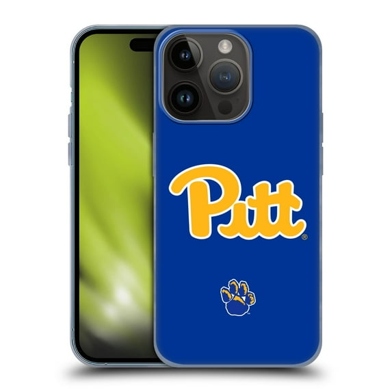 Head Case Designs Officially Licensed University Of Pittsburgh University Of Pittsburgh Plain Soft Gel Case Compatible with Apple iPhone 15 Pro