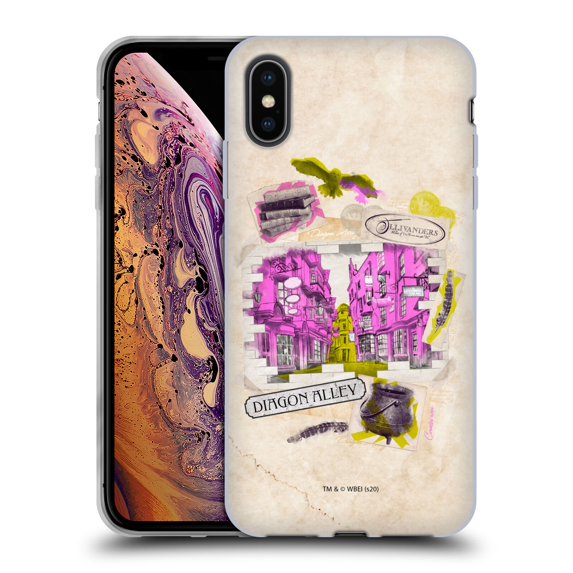 Head Case Designs Officially Licensed Harry Potter Deathly Hallows XXI Diagon Alley Soft Gel Case Compatible with Apple iPhone XS Max