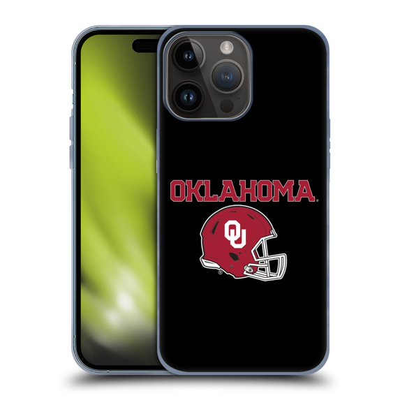 Head Case Designs Officially Licensed University of Oklahoma OU The University of Oklahoma Helmet Logotype Soft Gel Case Compatible with Apple iPhone 15 Pro Max