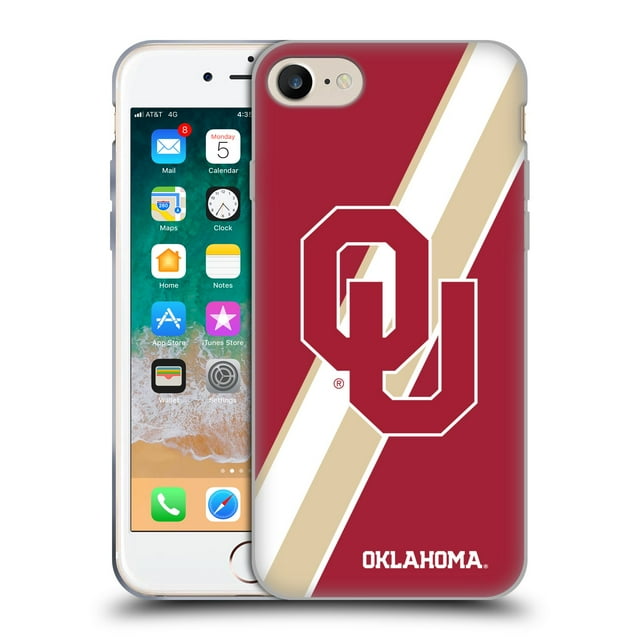 Head Case Designs Officially Licensed University of Oklahoma OU The University of Oklahoma Stripes Soft Gel Case Compatible with Apple iPhone 7 / 8 / SE 2020 & 2022