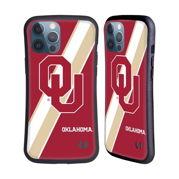 Head Case Designs Officially Licensed University of Oklahoma OU The University of Oklahoma Stripes Hybrid Case Compatible with Apple iPhone 13 Pro Max