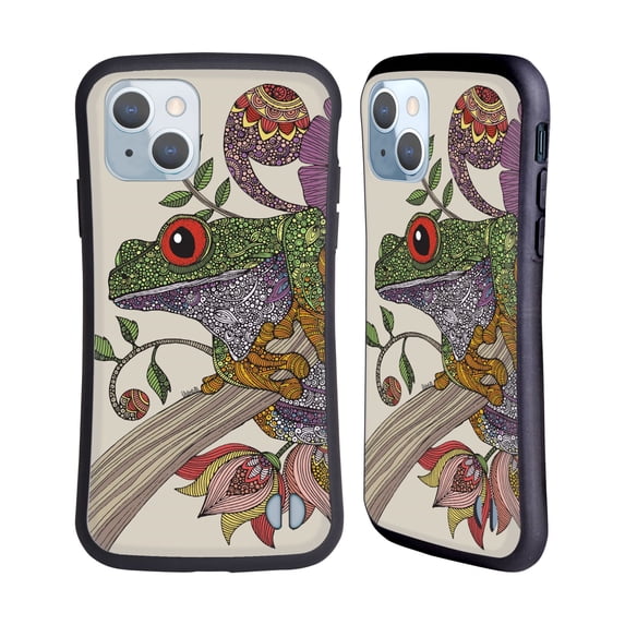 Head Case Designs Officially Licensed Valentina Animals And Floral Frog Hybrid Case Compatible with Apple iPhone 14