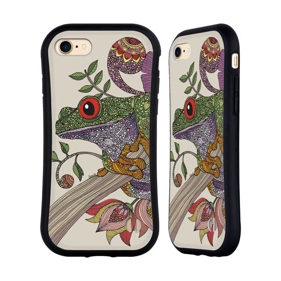 Head Case Designs Officially Licensed Valentina Animals And Floral Frog Hybrid Case Compatible with Apple iPhone 7 / 8 / SE 2020 & 2022