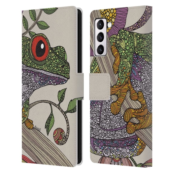 Head Case Designs Officially Licensed Valentina Animals And Floral Phileus Frog Leather Book Wallet Case Cover Compatible with Samsung Galaxy S21+ 5G