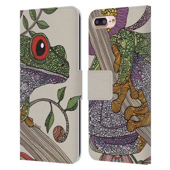 Head Case Designs Officially Licensed Valentina Animals And Floral Phileus Frog Leather Book Wallet Case Cover Compatible with Apple iPhone 7 Plus / iPhone 8 Plus