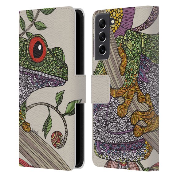 Head Case Designs Officially Licensed Valentina Animals And Floral Phileus Frog Leather Book Wallet Case Cover Compatible with Samsung Galaxy S21 FE 5G