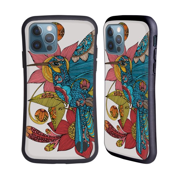 Head Case Designs Officially Licensed Valentina Birds Hummingbird Hybrid Case Compatible with Apple iPhone 12 / iPhone 12 Pro