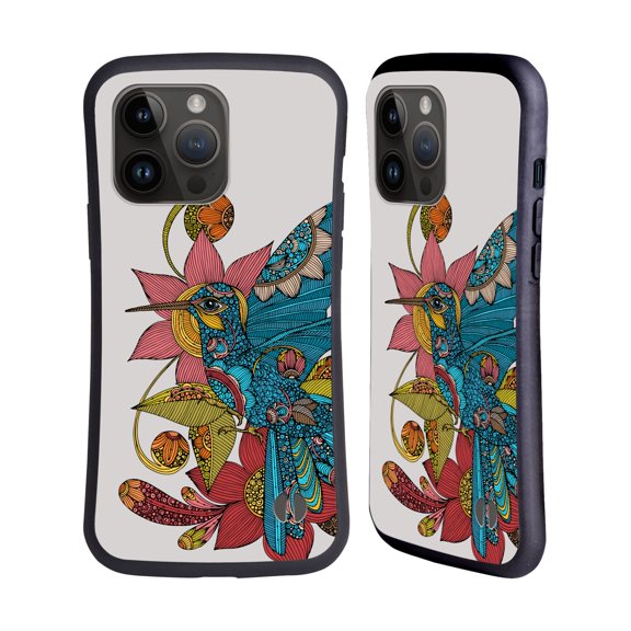 Head Case Designs Officially Licensed Valentina Birds Hummingbird Hybrid Case Compatible with Apple iPhone 15 Pro Max