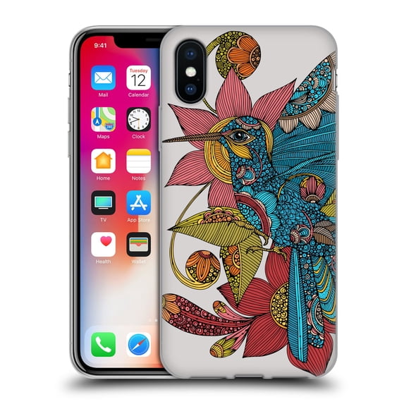 Head Case Designs Officially Licensed Valentina Birds Hummingbird Soft Gel Case Compatible with Apple iPhone X / iPhone XS