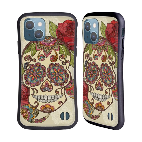 Head Case Designs Officially Licensed Valentina Bloom Sugar Skull Hybrid Case Compatible with Apple iPhone 13