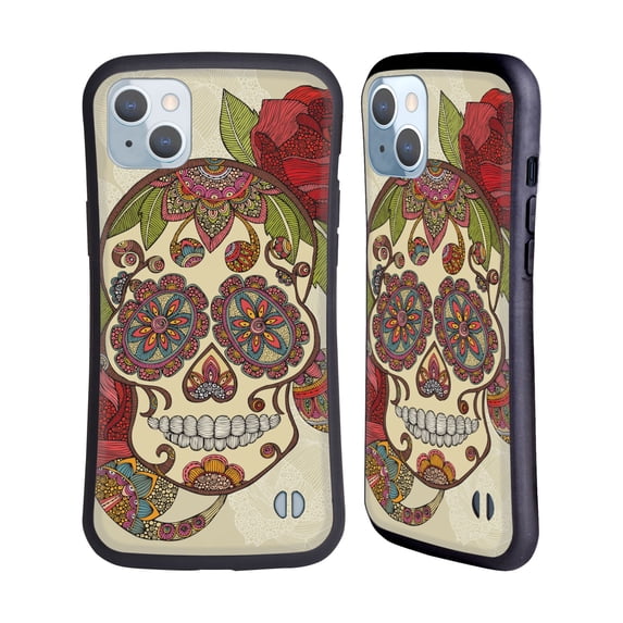 Head Case Designs Officially Licensed Valentina Bloom Sugar Skull Hybrid Case Compatible with Apple iPhone 14 Plus