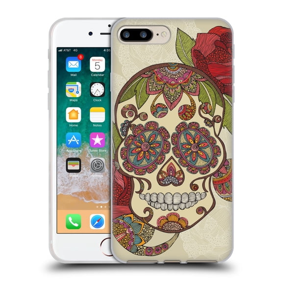 Head Case Designs Officially Licensed Valentina Bloom Sugar Skull Soft Gel Case Compatible with Apple iPhone 7 Plus / iPhone 8 Plus