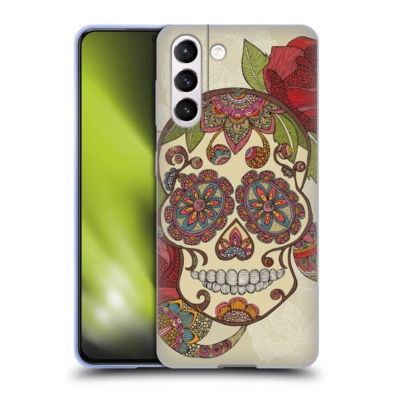 Head Case Designs Officially Licensed Valentina Bloom Sugar Skull Soft Gel Case Compatible with Samsung Galaxy S21 5G
