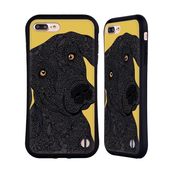 Head Case Designs Officially Licensed Valentina Dogs Black Labrador Hybrid Case Compatible with Apple iPhone 7 Plus / iPhone 8 Plus