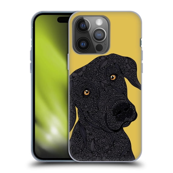 Head Case Designs Officially Licensed Valentina Dogs Black Labrador Soft Gel Case Compatible with Apple iPhone 14 Pro