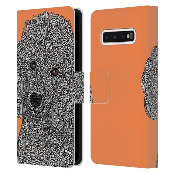 Head Case Designs Officially Licensed Valentina Dogs Poodle Leather Book Wallet Case Cover Compatible with Samsung Galaxy S10