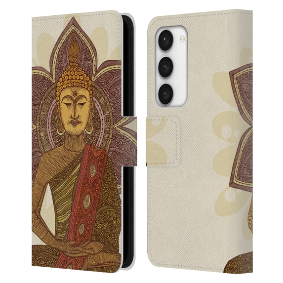 Head Case Designs Officially Licensed Valentina Symbols Illustration Sitting Buddha Leather Book Wallet Case Cover Compatible with Samsung Galaxy S23 5G