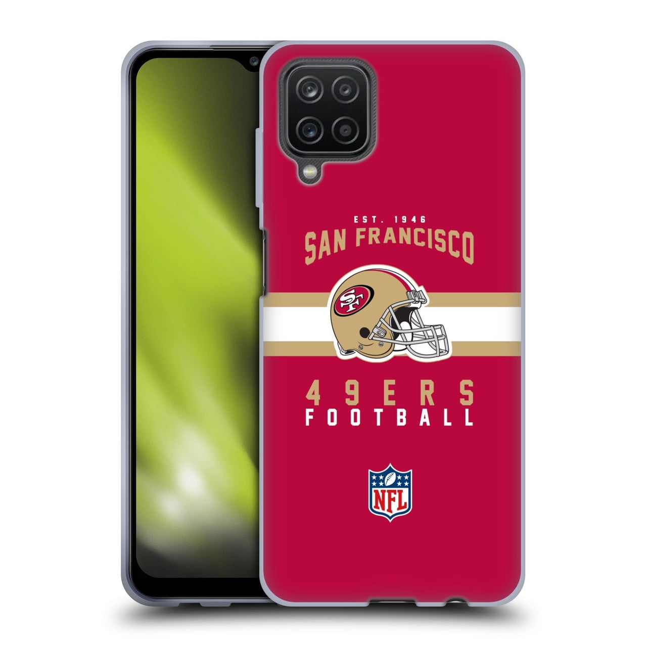 Head Case Designs NFL San Francisco 49ers Graphics Helmet Typography Soft Gel Case for Samsung Galaxy A12 (2020)