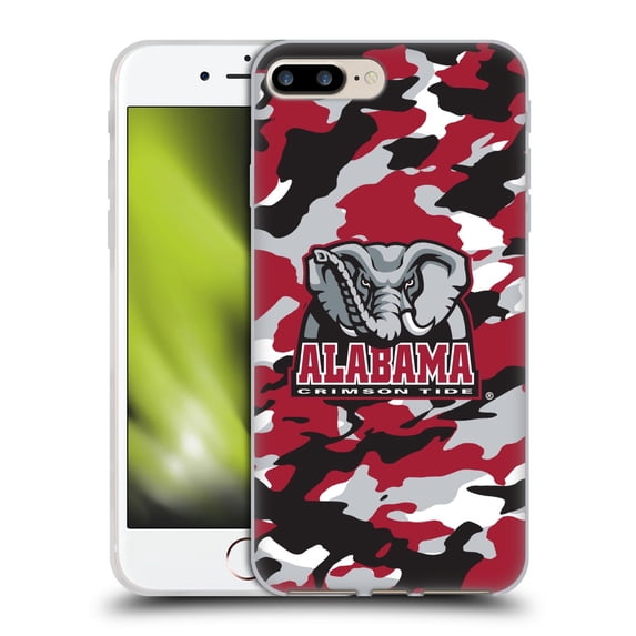 Head Case Designs University Of Alabama UA The University Of Alabama Art Camou Soft Gel Case for Apple iPhone 7 Plus / iPhone 8 Plus