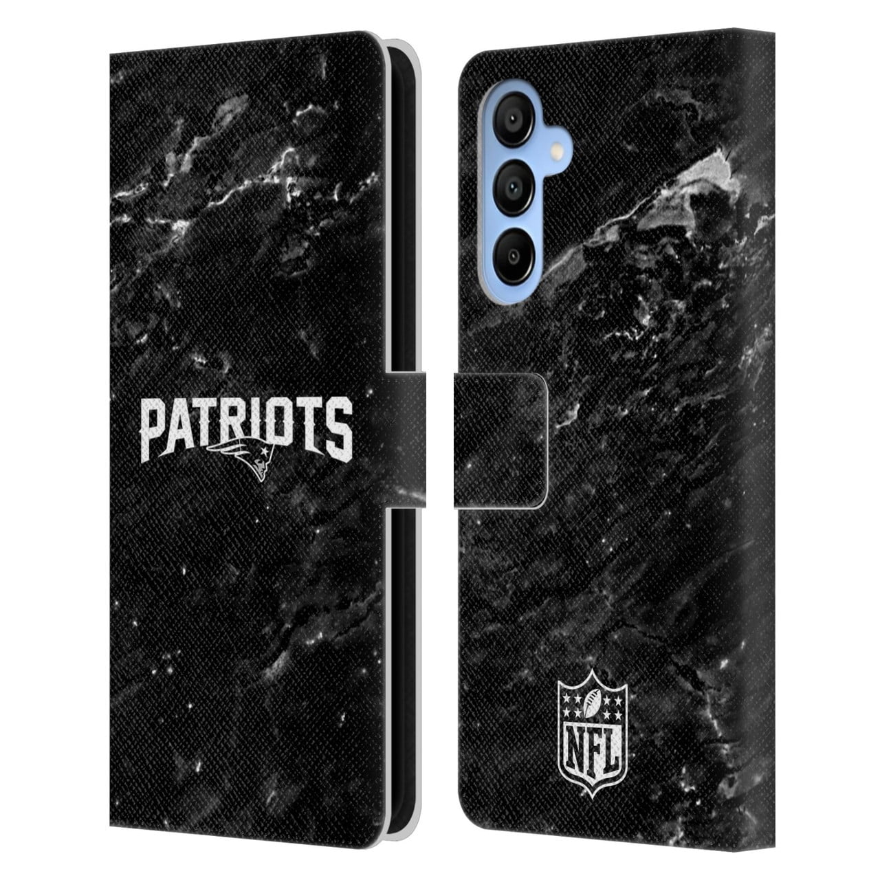 Head Case Designs NFL New England Patriots Artwork Marble Leather Book Wallet Case Cover For Samsung Galaxy A16 5G