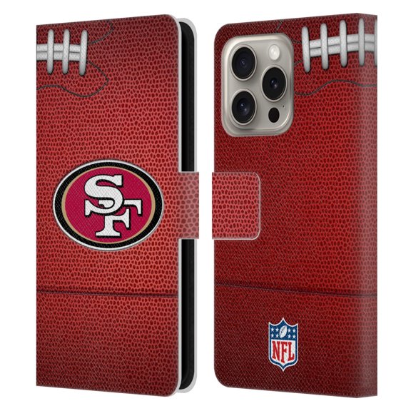 Head Case Designs NFL San Francisco 49ers Graphics Football Leather Book Wallet Case Cover For Apple iPhone 16 Pro