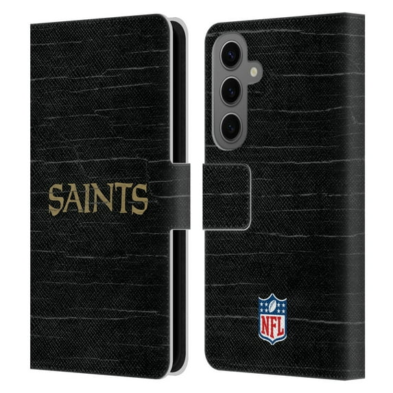Head Case Designs NFL New Orleans Saints Logo Distressed Look Leather Book Wallet Case Cover For Samsung Galaxy S25