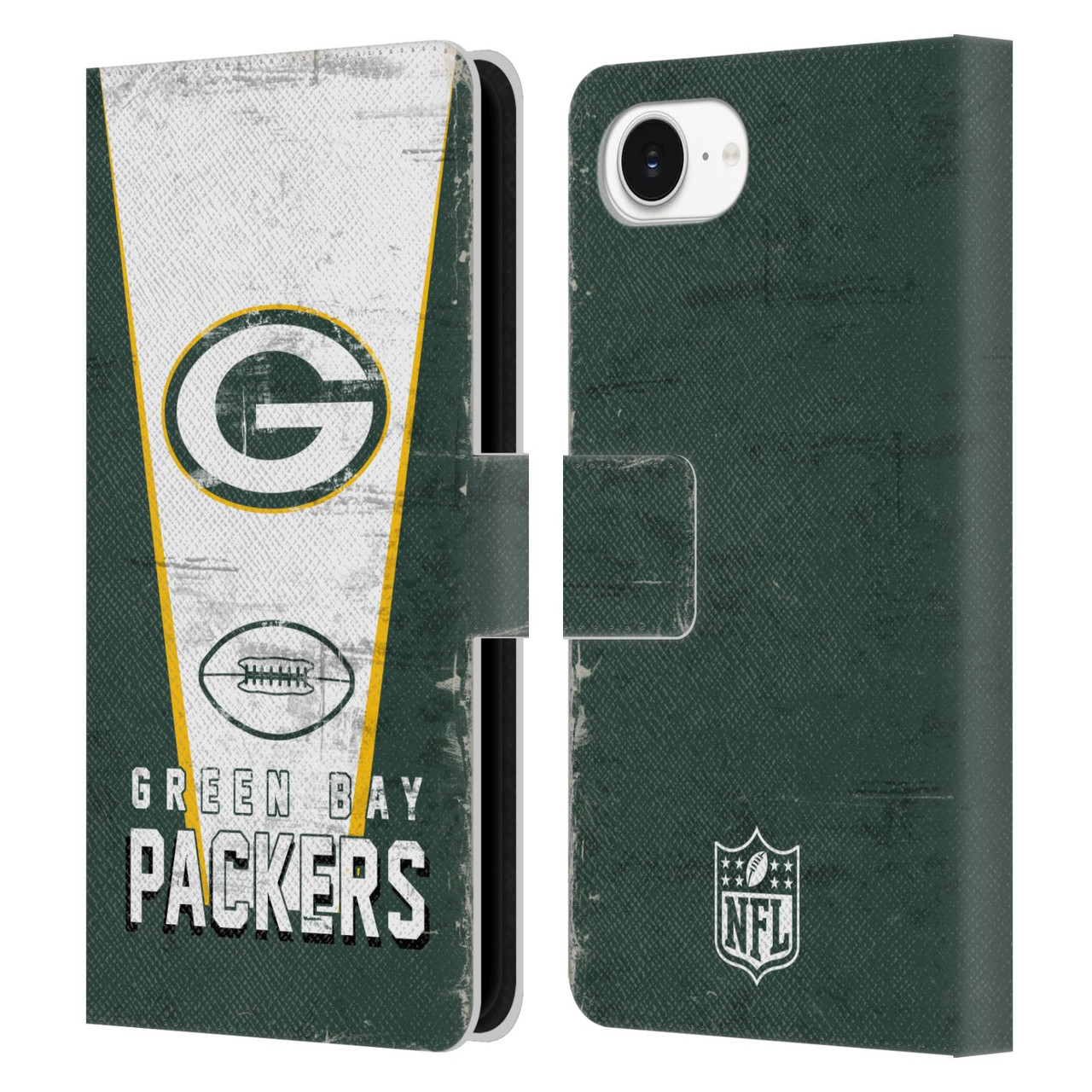 Head Case Designs NFL Green Bay Packers Logo Art Banner Leather Book Wallet Case Cover For Apple iPhone 16e
