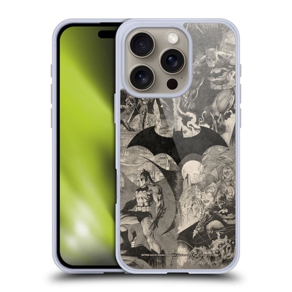 Head Case Designs Batman DC Comics Hush Logo Collage Distressed Soft Gel Case for Apple iPhone 16 Pro