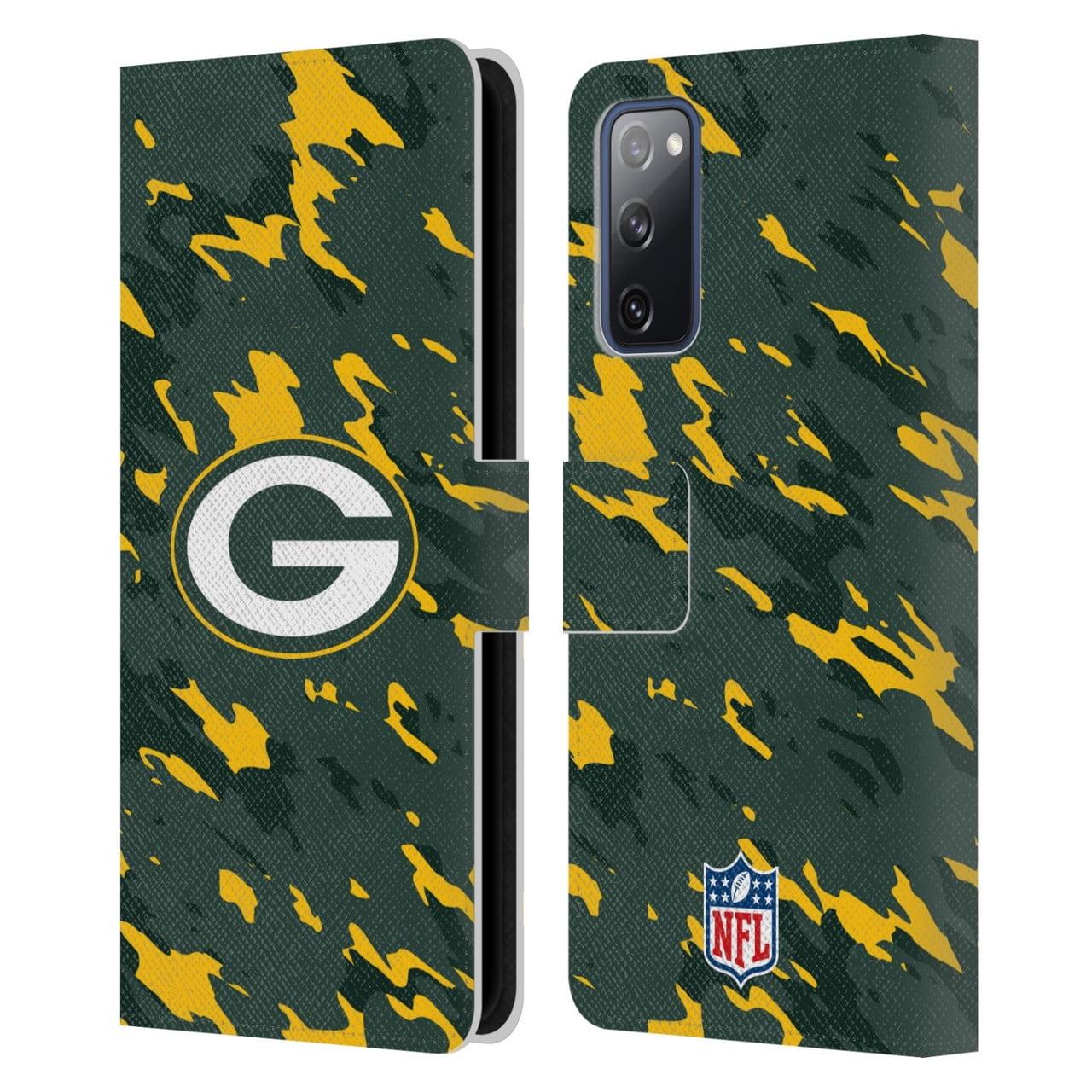 Head Case Designs NFL Green Bay Packers Logo Camou Leather Book Wallet Case Cover For Samsung Galaxy S20 FE / 5G