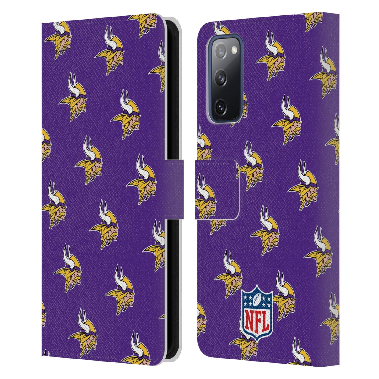 Head Case Designs NFL Minnesota Vikings Artwork Patterns Leather Book Wallet Case Cover For Samsung Galaxy S20 FE / 5G