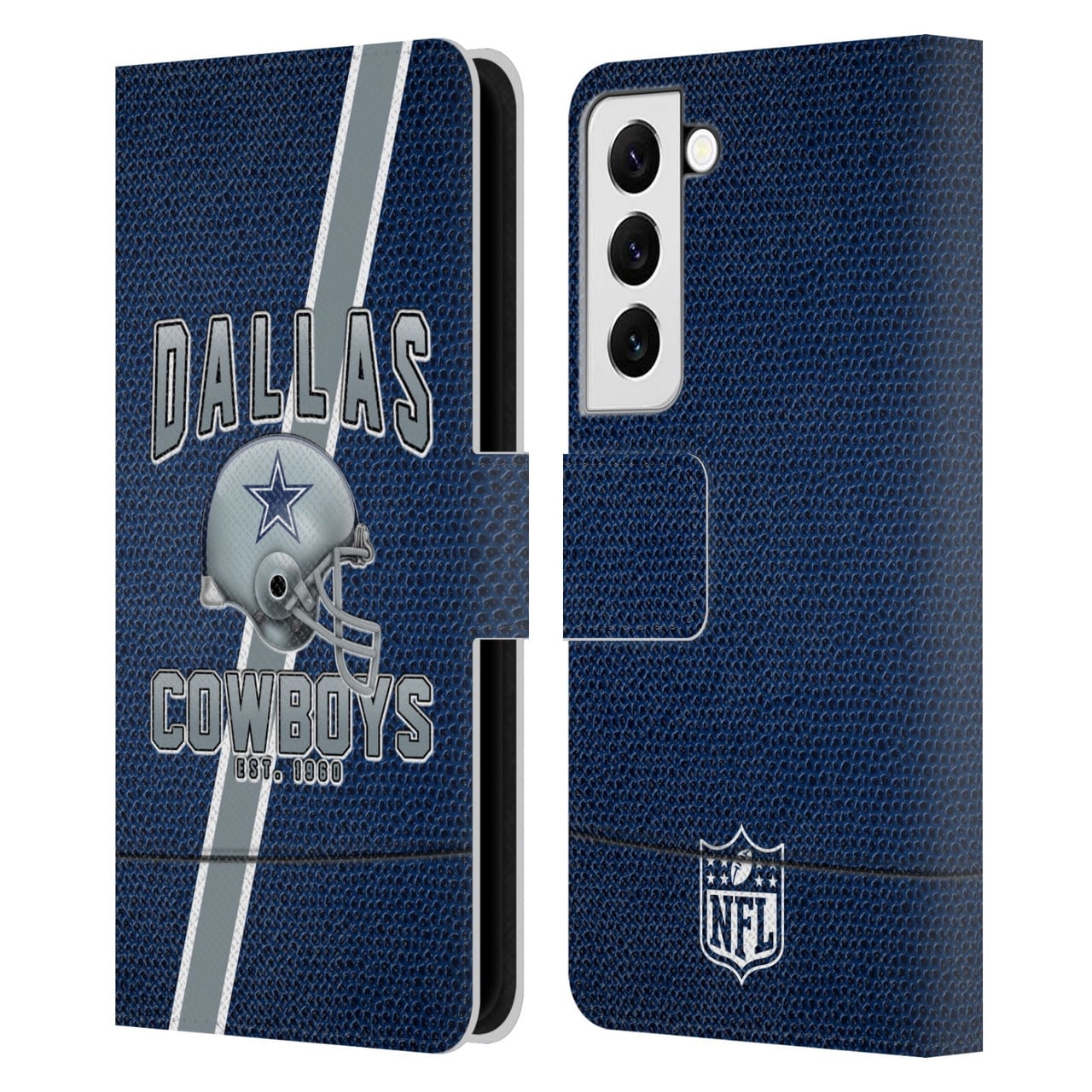Head Case Designs NFL Dallas Cowboys Logo Art Football Stripes Leather Book Wallet Case Cover For Samsung Galaxy S22 5G
