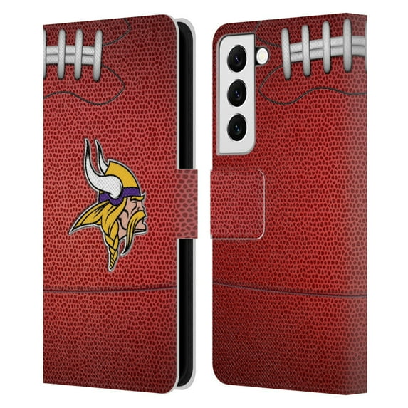 Head Case Designs NFL Minnesota Vikings Graphics Football Leather Book Wallet Case Cover For Samsung Galaxy S22 5G