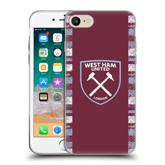 Head Case Designs Officially Licensed West Ham United FC 2022/23 Crest Kit Home Soft Gel Case Compatible with Apple iPhone 7 / 8 / SE 2020 & 2022