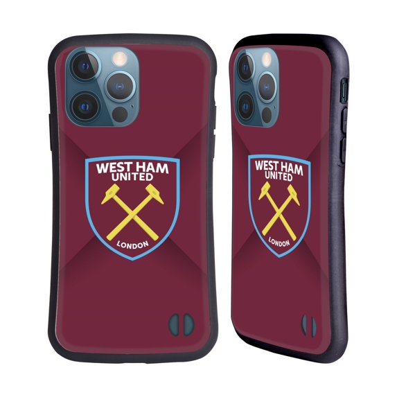 Head Case Designs Officially Licensed West Ham United FC Crest Gradient Hybrid Case Compatible with Apple iPhone 13 Pro