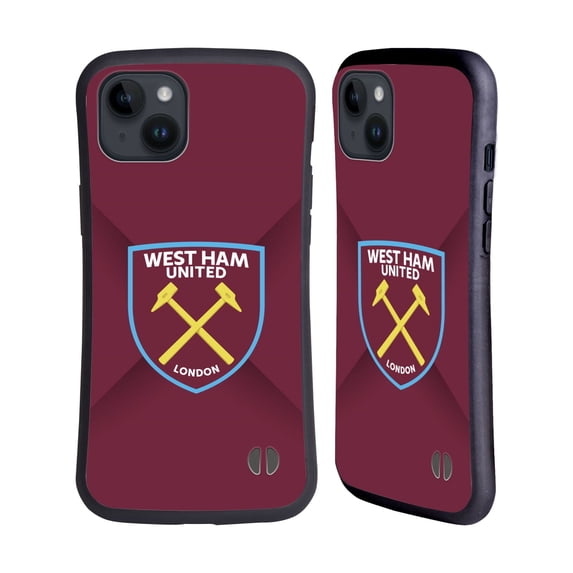 Head Case Designs Officially Licensed West Ham United FC Crest Gradient Hybrid Case Compatible with Apple iPhone 15 Plus