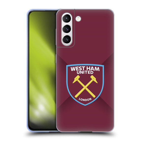 Head Case Designs Officially Licensed West Ham United FC Crest Gradient Soft Gel Case Compatible with Samsung Galaxy S21 5G